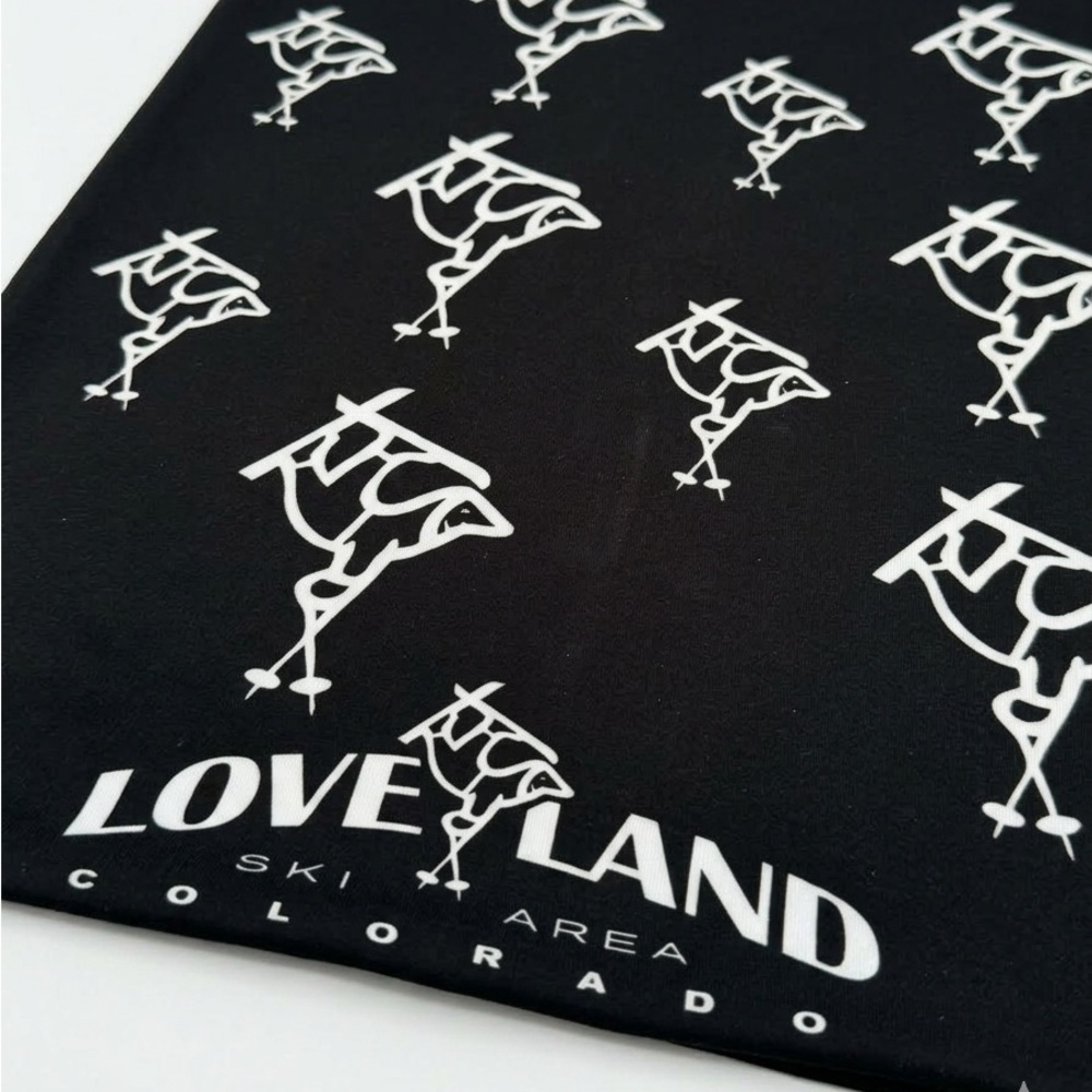 Loveland Ski Area Fleece Neck Gaiter | Black and White Ski Mask | Like New